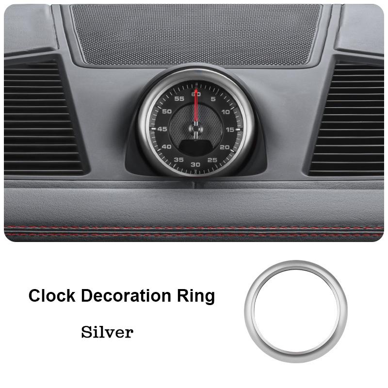Car Clock Decoration Ring For Porsche Cayenne Macan Panamera 911 718 Stopwatch Compass Stopwatch Sticker Decoration Trim