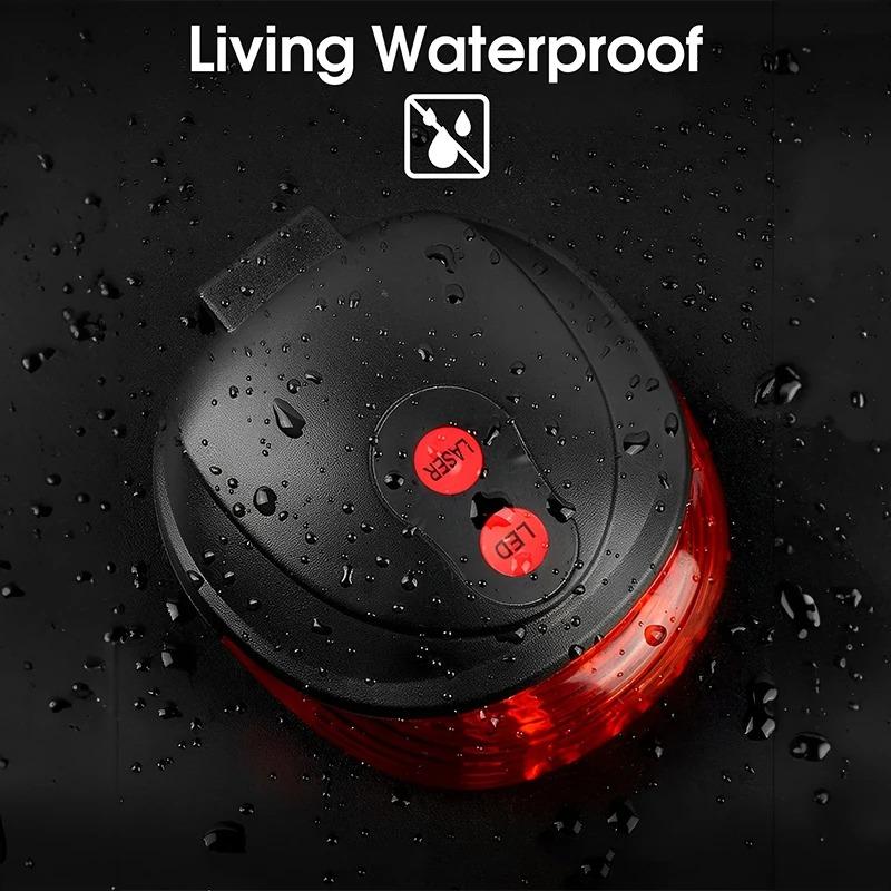 Bicycle Laser Parallel Line Taillight Waterproof Mountain Bike 2 Lasers Starry Sky 5LED Laser Taillight Safety Warning Taillight