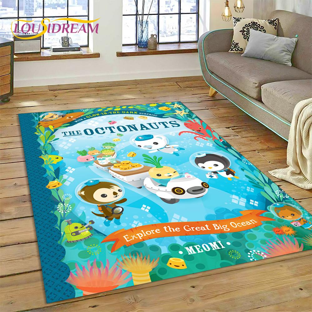 3D kreslený koberec The Octonauts Barnacles, Koberec do obývacího pokoje, ložnice, k pohovce, rohožka, Dekorace, Dětská protiskluzová podlahová rohož