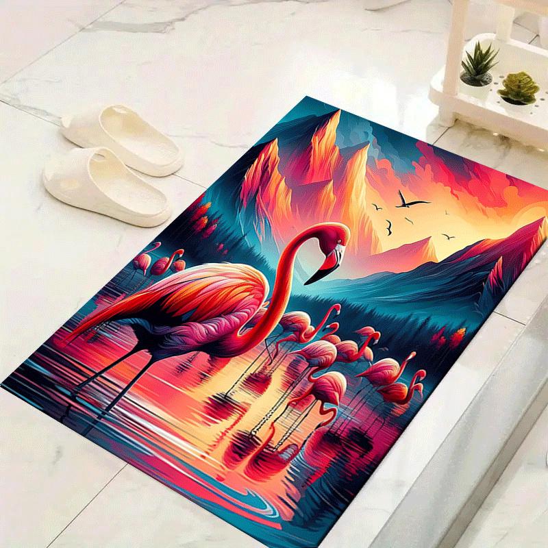 

1pc Flock of flamingos Design Area Rug - Soft, Anti-Slip, and Durable Gaming Room Decor for Bedroom 60cm by 90cm