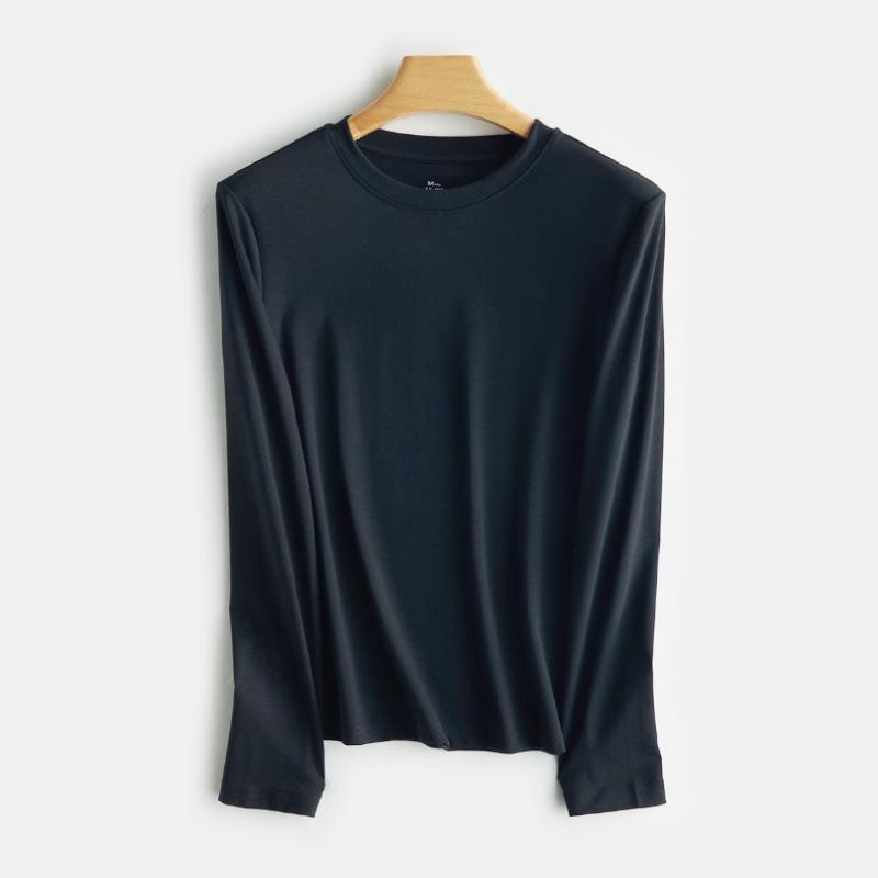 

220 г Женская футболка с длинным рукавом, тяжелая, белая, круглый вырез, хлопок из Синьцзяна L (105-110 jin)