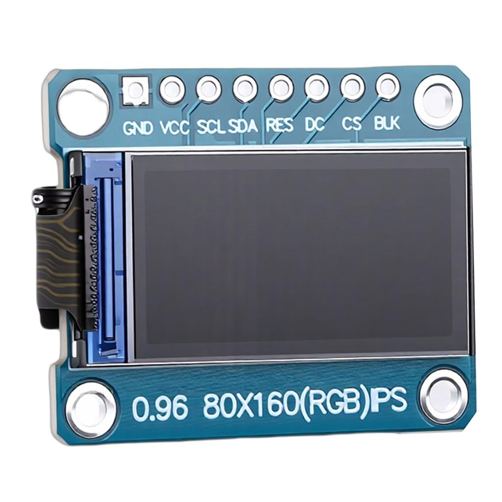 LCD Display Module Support for ST7735 Driver 0.96in Thin Film Transistor 80x160 Resolution Onboard IPS Full Color