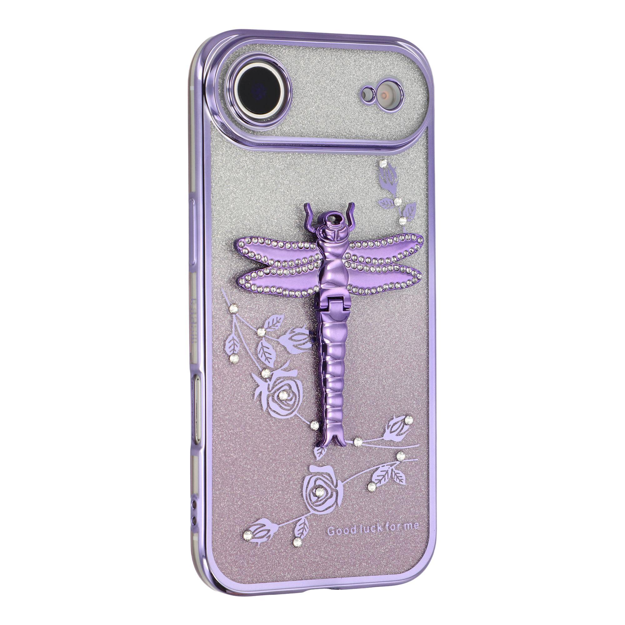 KADEM For iPhone Air Case Dragonfly Kickstand TPU Flowers Glitter Phone Cover A