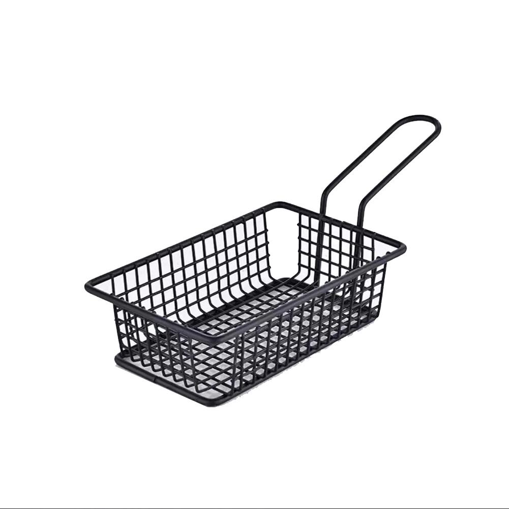 4PC Stainless Steel Frying Basket Multifunctional Mini French Fries Frying Basket Creative Square Oil Separated Frying Basket