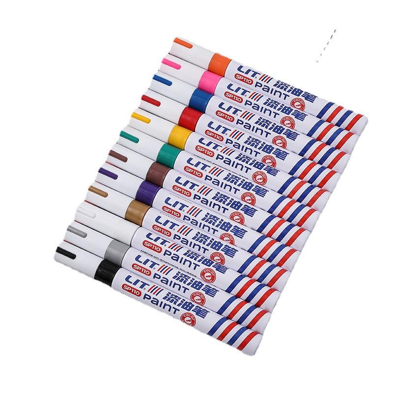 1/8/12Pcs Colored Permanent Paint Pen Colorful Tire White Markers Rubber Car Tyre Tread Markers Pens Waterproof for Metal Rocks