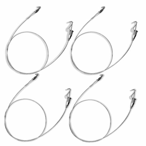 

Augsion Picture Rail with Stainless Steel Wire Hooks (Pack of 4) (1.5mm Diameter, 100cm Length) with Adjustable Hanging Brackets for Frames, Paintings