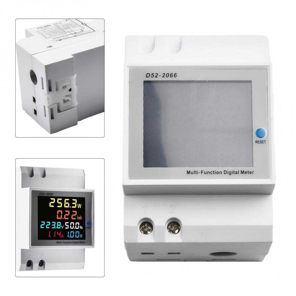 6 In 1 100A DIN Rail AC Power Meter. AC Power Meter Din Rail