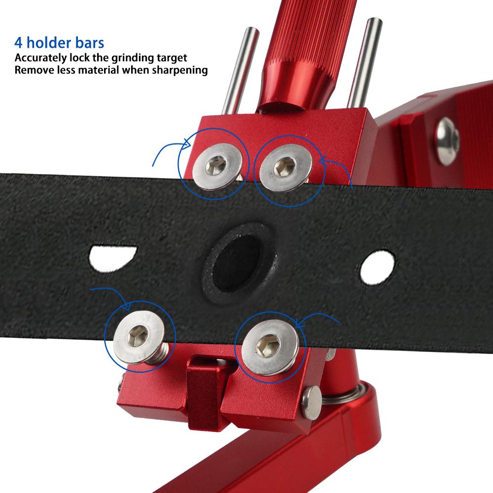 15°- 45°Adjustable  Lawn Mower Blade Sharpener with Ball Bearing Handle for Right & Left Hand Blades, Use with Angle Grinder