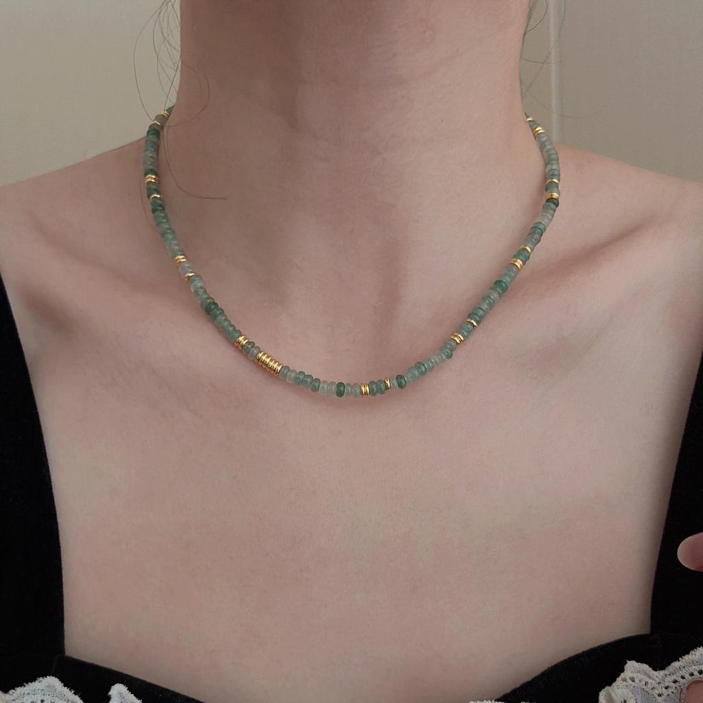 Elegant French Dopamine Colorful Beaded Pearl Necklace with Simple Shell Pendant