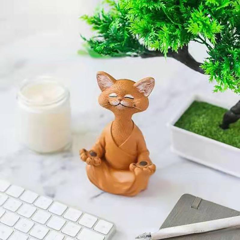 Meditate Black Cat Resin Decoration Resin Crafts Home Decoration Desktop Decoration Black Series New Strange Design Holiday Gift