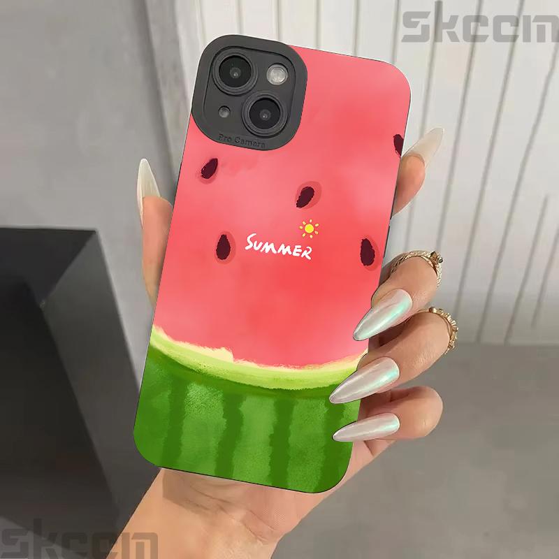 Case For Samsung Galaxy S25 Ultra S24 S23 S22 S21 Plus S20 FE A15 A35 A54 A55 Summer Watermelon Cat Dog Pattern Phone Cover