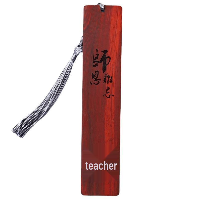 Graceful Sandalwood Bookmark & Pen Set: Teacher's Day Gift with Carved Design
