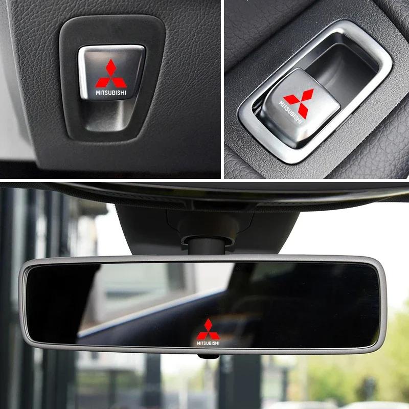 uldf10 Car Window Lift Button Sticker Steering Wheel Emblems Decal Car Styling for Mitsubishi ASX I200 Outlander Pajero Eclipse Lancer