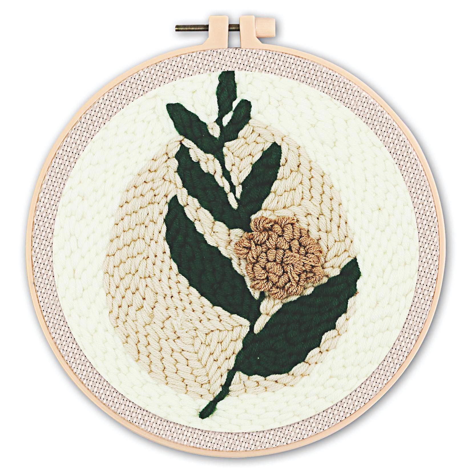 

1 шт. Подставка с зеленым растительным и цветочным узором, вышивка русским швом, набор пряжи для DIY, вышивка крестом 20cm