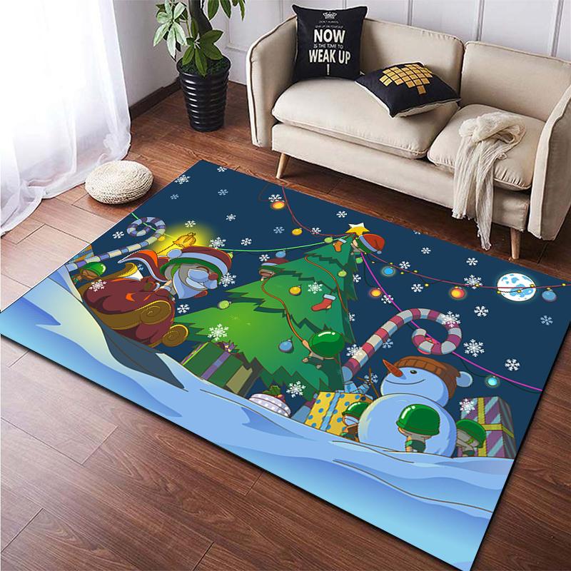 Christmas HD Printed Area Large Rug ,Carpet for Living Room Bedroom Sofa Decoration, Non-slip Floor Mats Dropshipping Alfombras