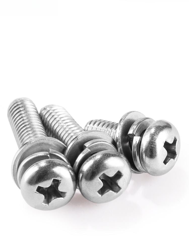 304 Stainless Steel Phillips Pan Head Screw Set with Washers, M2-M8