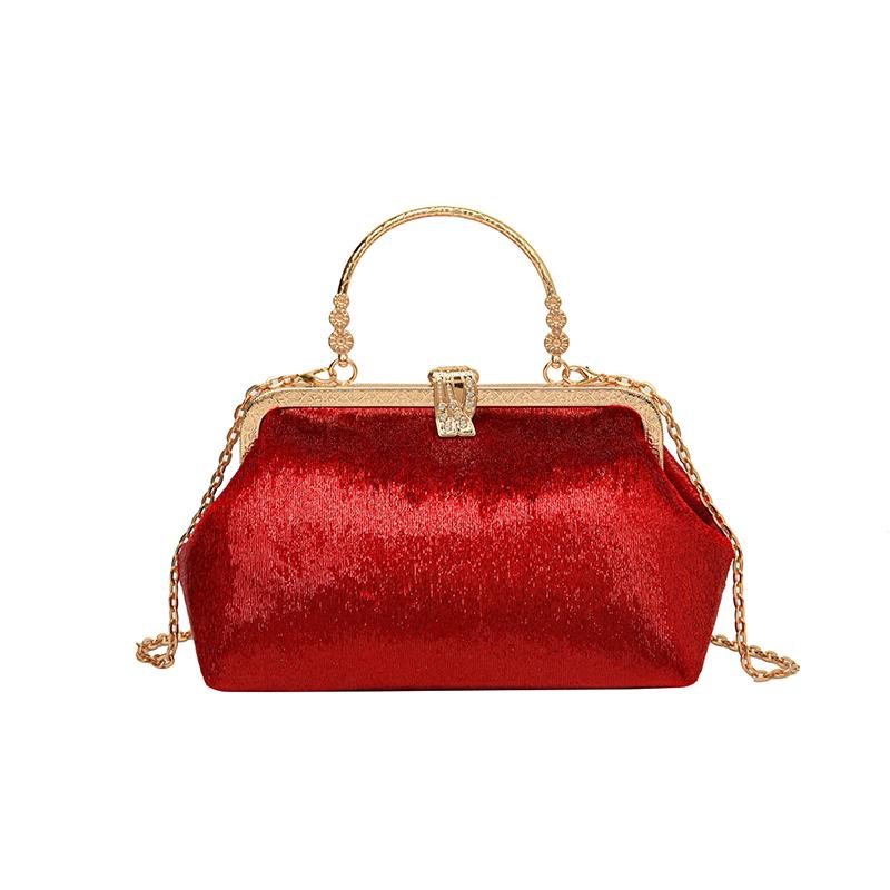 Luxury Embroidered Women s Shoulder Bag Vintage Metal Handle Purse with Detachable Chain Strap Party Wedding Clutch Gift wallet