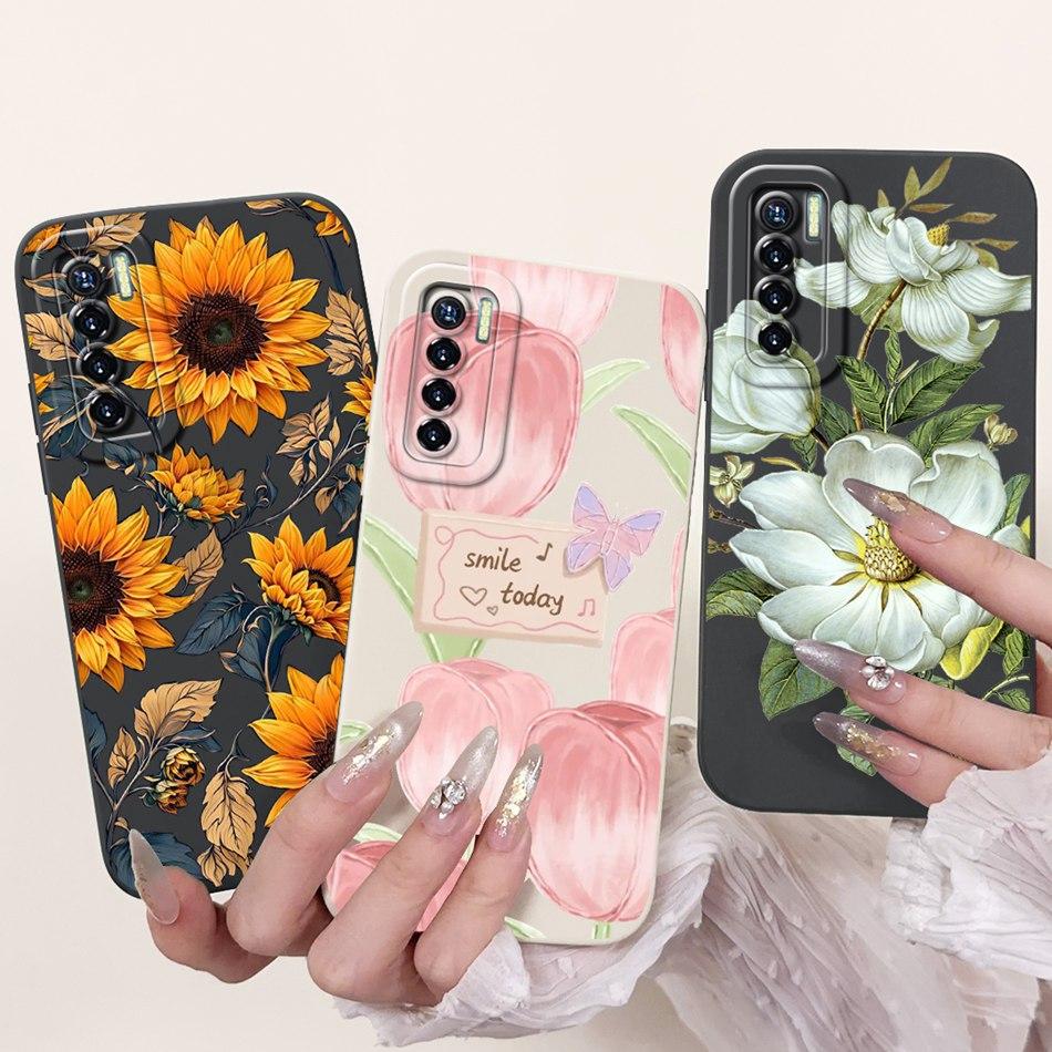For Tecno Camon 17 Pro 17P Phone Case Camon17 Camon17P 17Pro CG8 CG7 CG6 Elegant Floral Pattern Soft Silicone Shockproof Cases