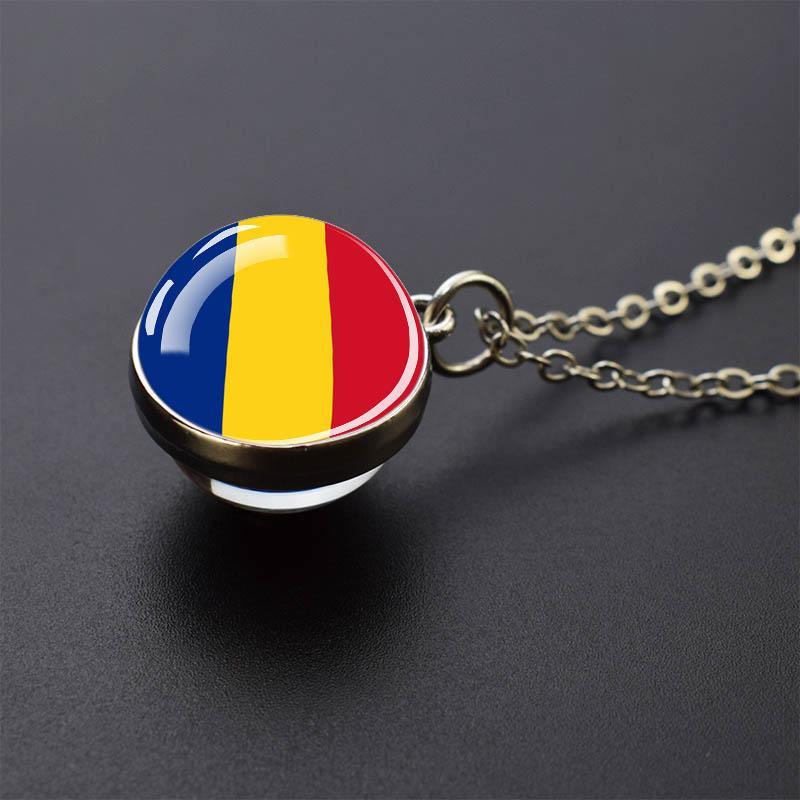 Countries Flag Glass Ball Necklace Russia France Spain UK Italy Poland Ukraine Flag Pendant Necklace Travel Gift