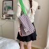 Chic Plaid Canvas Tote Bag for Women Large Capacity, Perfect for Beach, Travel & Shopping