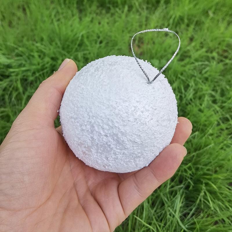 6PC Simulation Snowball Pendants Winter Foam Elegant Christmas Ornaments Holiday White Parties Hanging Snowball Xmas Tree 3 Sizes