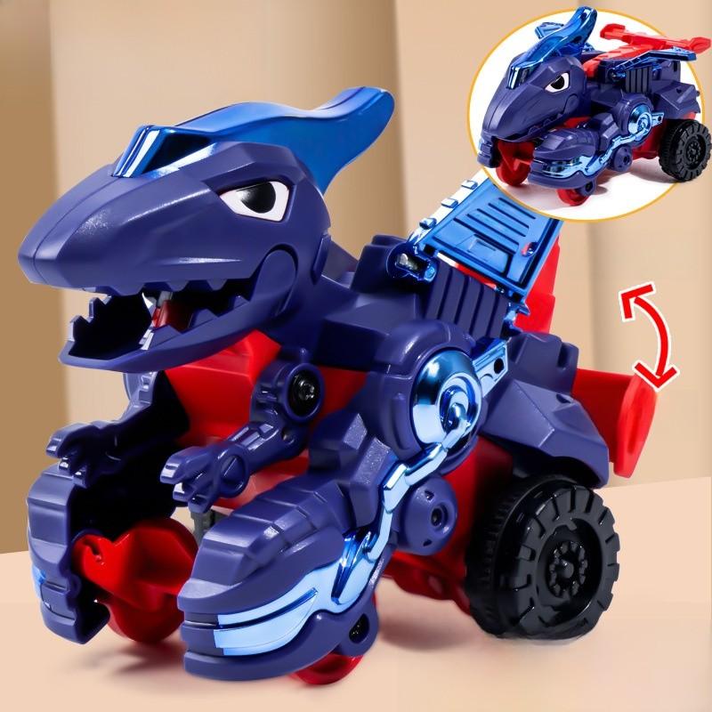 Dinosaur Toy Car With Inertia Collision Transforming For Kids Playroom