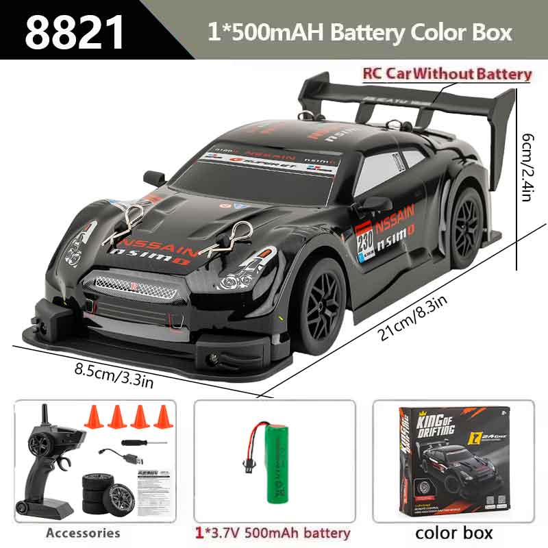 

1/24 4WD RC Car 2.4G High Speed Drift Remote Control Car 20 Km/h With Led Light Radio Controlled GTR Racing Model Boy Toy Gift