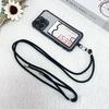 Shockproof Lanyard Card Case For Samsung Galaxy S25 Ultra S24 Plus S23 S22 A55 Crossbody Neck Strap Soft Plating Glitter Cover