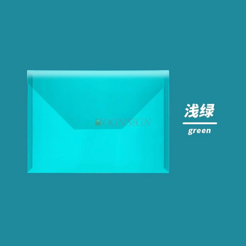 10PCS Stationery file bag, snap on transparent plastic A4 thick large capacity student storage bag, data archive paper