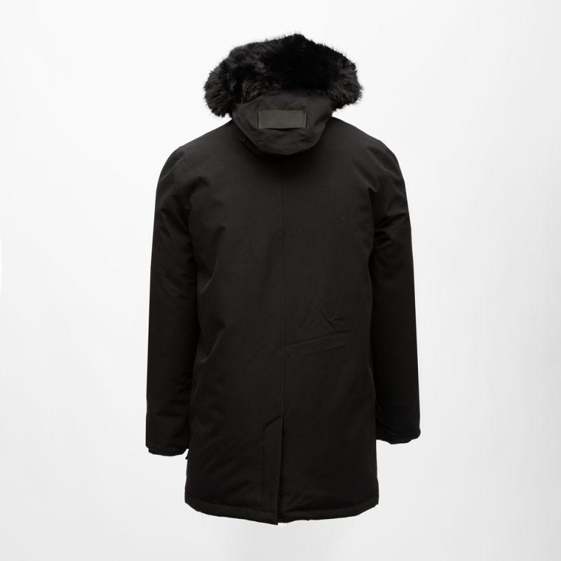 Parka lisse zippée avec capuche fourrée noire mario Homme PARAGOOSE