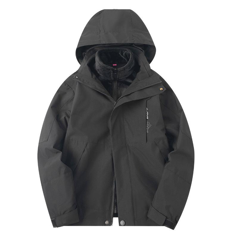 Unisex Větruodolná 3v1 Teplá Bunda Color Block na Podzim a Zimu