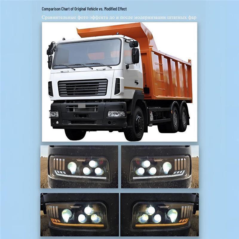 MAZ All-LED Headlight Assembly: Four Low Beams, Six High Beams, Super Bright with Flowing Turn Signals.