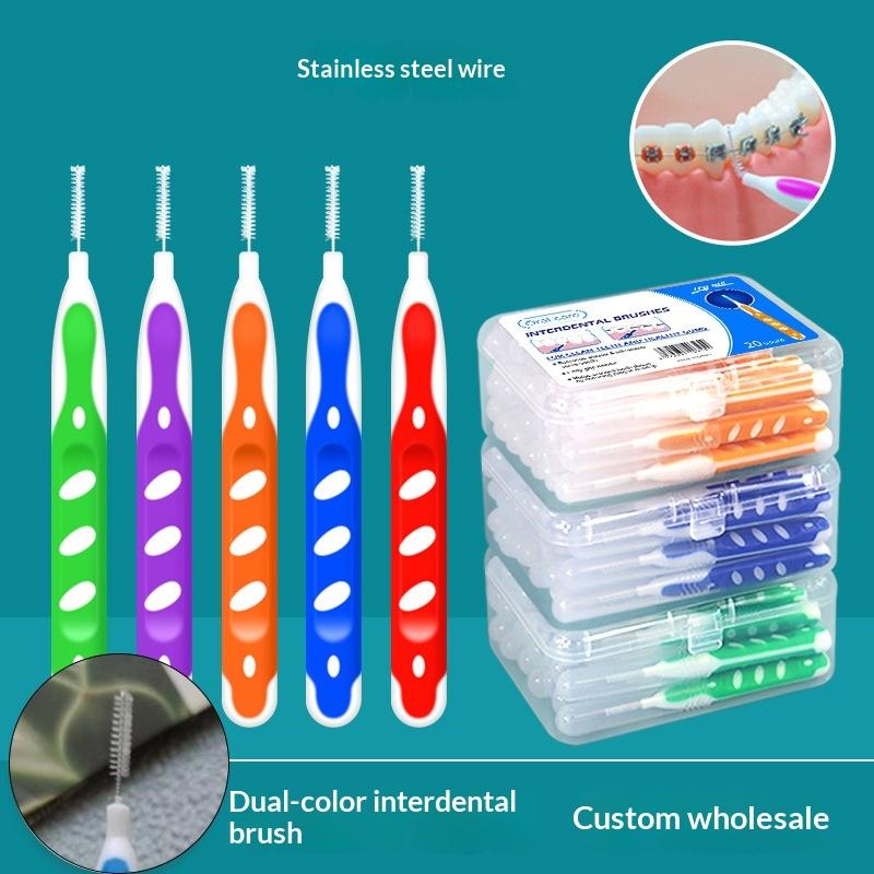 20Pcs/Box Interdental Brush Dental Teeth Brush Oral Cleaning Tool Removes Food And Plaque Cleaning Tools Soft Micro Brushes
