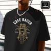 Cafe Racer Graphic Motorcycle T-Shirt Men's Black Cotton TShirt Summer Casual O-neck Short Slee