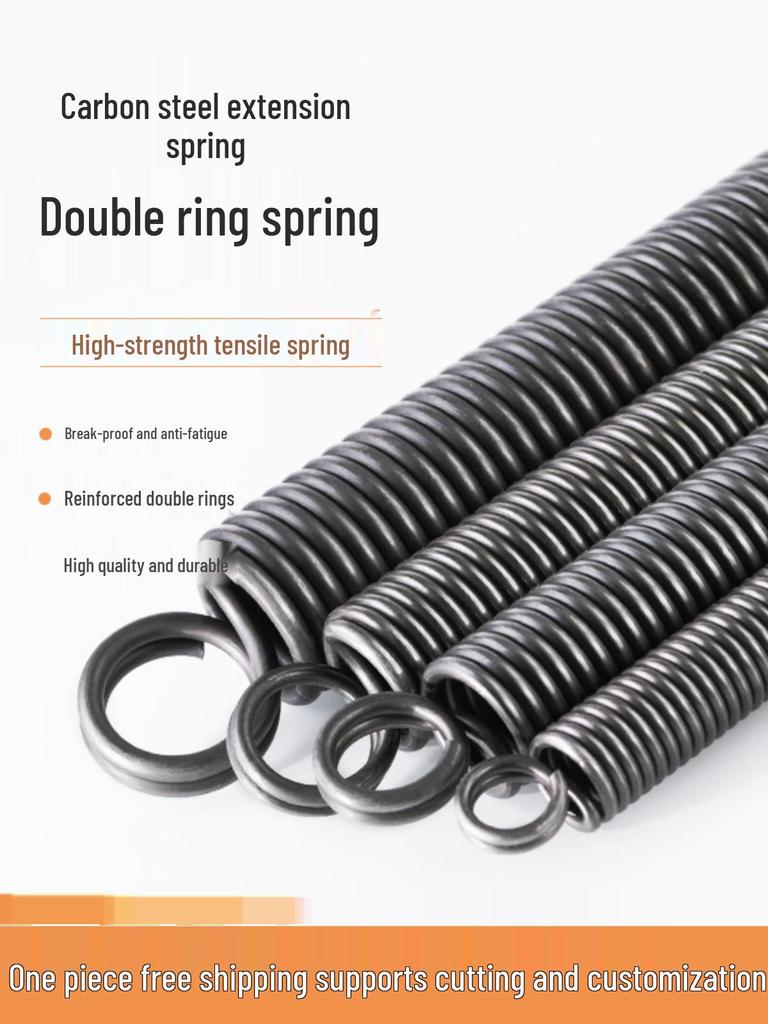 Double Loop Hook Tension Spring, Steel Wire 0.3-6mm, 3-50mm Outer Diameter