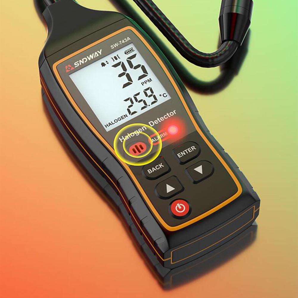 Electronic Air Conditioning 0-1000PPM Refrigerant Leak Tester LCD Display & Sound-Light-Vibration AlarmFreon Maintenance Leak Halogen Gas Detector