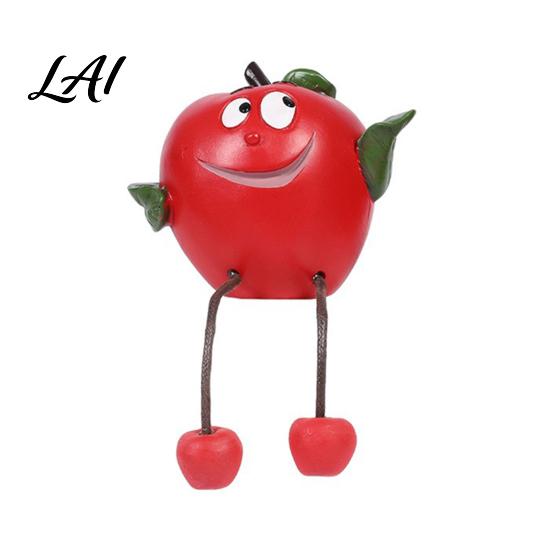 Desktop Fruit Decorations Resin Shelf Sitter Figurines with Flexible Dangling Legs Whimsical Hanging Edge Statues Cartoon Home Accents Cute