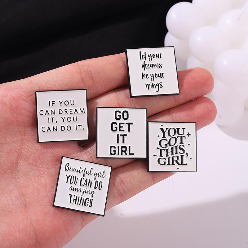 Stylish Geometric Alloy Pin Badge For Men And Women Featuring Go Det T Girl