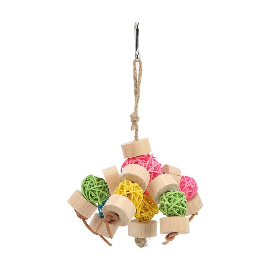 Parrot Chewing Toy Colorful Safe Relieve Anxiety Hanging Parrot Sepak Takraw Toy for Birds Parrots