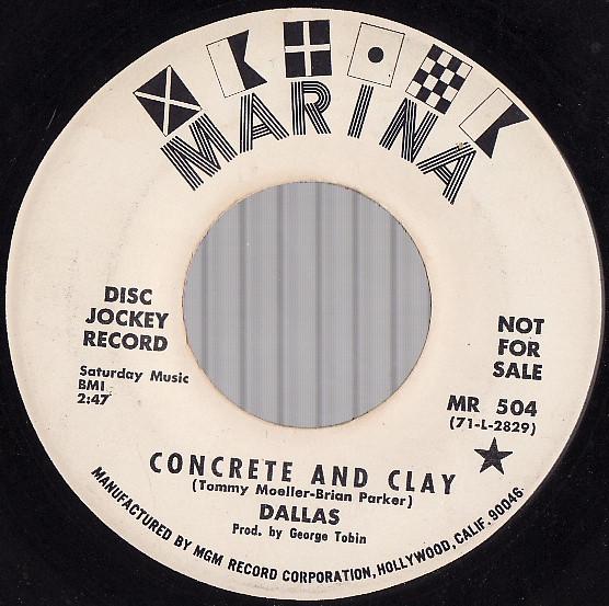 

7-дюймовая пластинка DALLAS Concrete And Clay RagaMuffin Ma MR504PROMO Marina Records US Rock Б/у