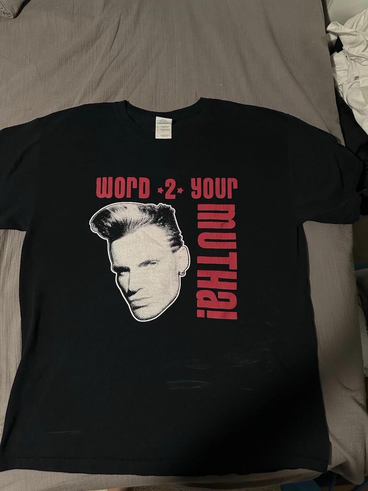 Vintage Vanilla Ice Word 2 Ya Mutha! T Shirt Black Gildan M