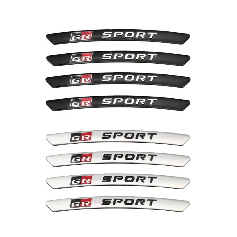 4Pcs Aluminium Car Wheel Sticker Emblem Badge For Toyota GR Sport Logo Gazoo Racing YARiS Corolla RAV4 C-HR Camry Supra Prado