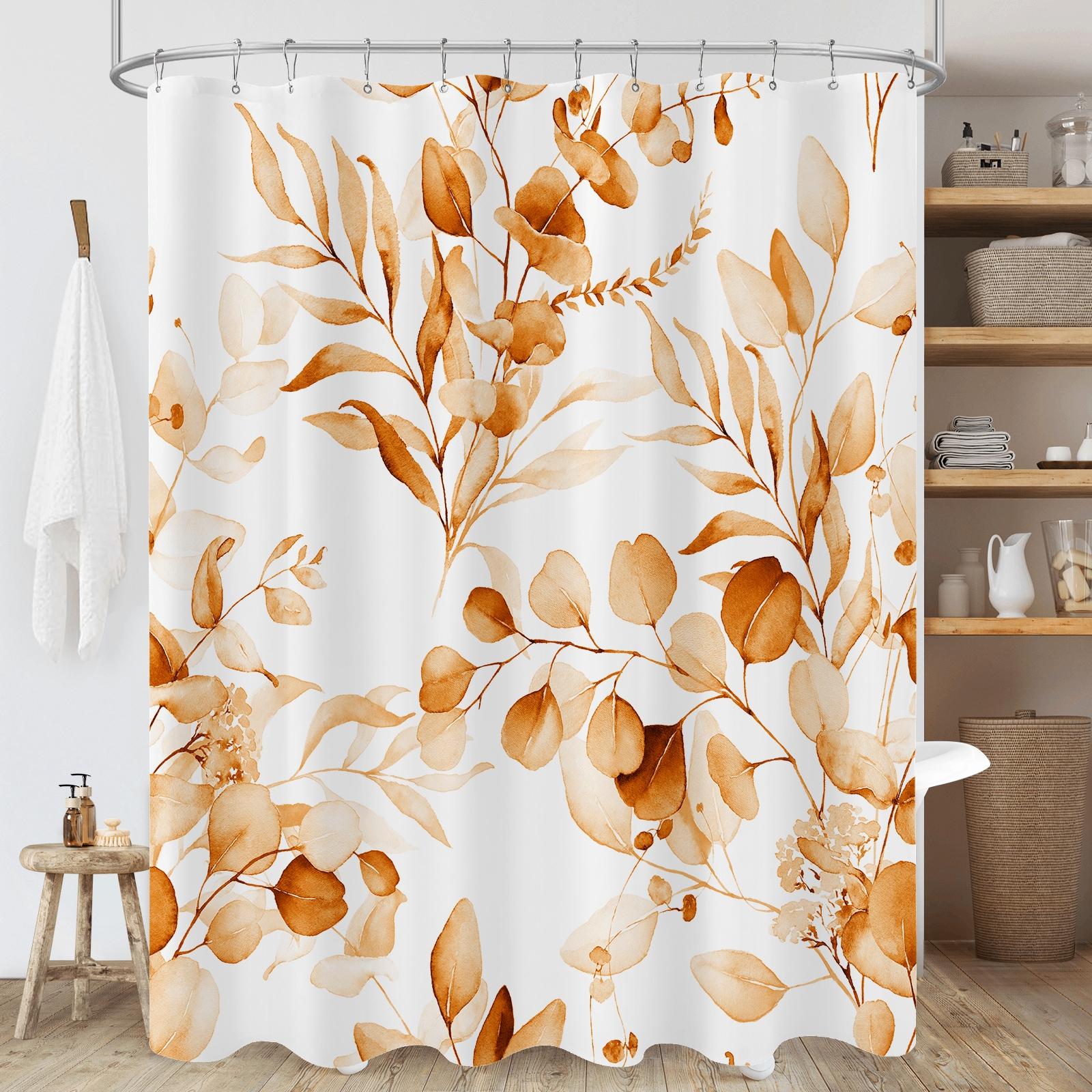 

Autumn Leaves Shower Curtain: Embrace the Warm Brown Design, Soft Fabric, and Nature Vibes for Your Cozy Bathroom W90XH180cm