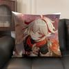 Kaedehara Kazuha Genshin Impact Cushion Cover Natural Linen Organic Fabric DoubleSided Printing Sofa Home Decor Pillow Case