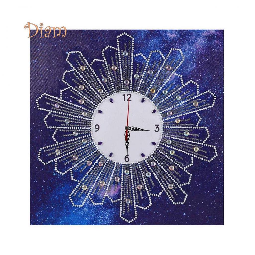 Hara 35x35cm Wall Clock Cross Stitch DIY Partial Multi-shaped Diamond Painting Decor