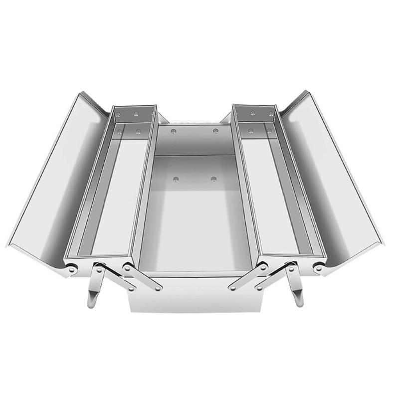 

Space Saving Double/Three Layers Design Foldable Stainless Toolbox Storage Solution For Home Repairs And Outdoor Camping Double Layer