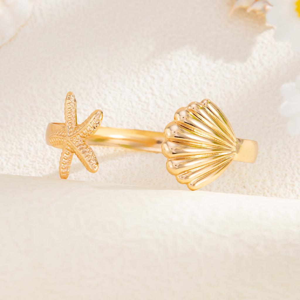 Fashion Exaggerated Starfish Conch Bracelet Bracelet Design Sense Metal Scallop Shell Open Bracelet