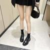 3233 Small Size Leather Loafers Women's Spring New Thick-soled Lace-up Small Leather Shoes Korean Version Casual Women's Shoes