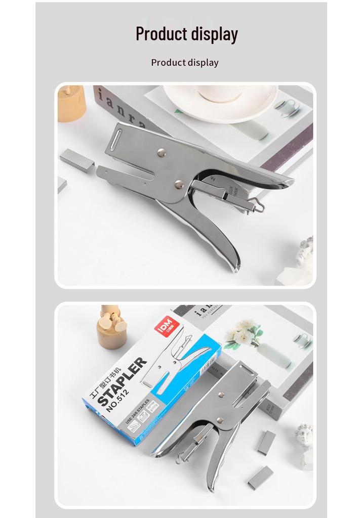 Efficient Handheld Stapler for Office and Financial Tasks - Durable, Labor-Saving and Ideal for Takeout Documents.