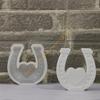 Multipurpose Silicone Mould for Creating Heart Shaped Horseshoe Figurines Suitable with Plasters Materials Easy Cleaning 55KF